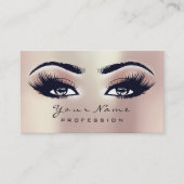 Makeup Eyebrow Eyes Lashes Glitter SPA Pink Rose Business Card (Front)