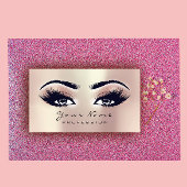 Makeup Eyebrow Eyes Lashes Glitter SPA Pink Rose Business Card