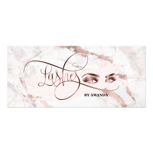 Makeup Eyebrow Eyes Lashes Rose Gold Price List Rack Card