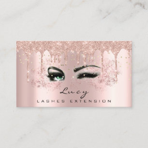 Makeup Eyebrow Hair Green Eyelashes Drips Business Card