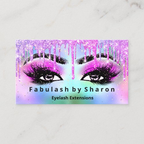 Makeup Eyebrow Lash Glitter Holograph Pinky Business Card