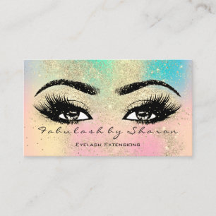 Makeup Eyebrow Lash Glitter Pastel Spark Esthetici Business Card
