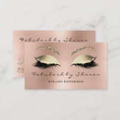 Makeup Eyebrow Lashes Glitter Diamond Pink Luxury Business Card (Front/Back)