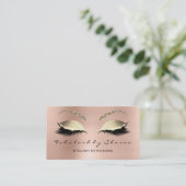 Makeup Eyebrow Lashes Glitter Diamond Pink Luxury Business Card (Standing Front)