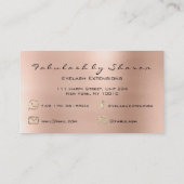 Makeup Eyebrow Lashes Glitter Diamond Pink Luxury Business Card (Back)