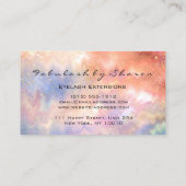 Makeup Eyebrow Lashes Glitter Drip Rose Holograph Business Card (Back)