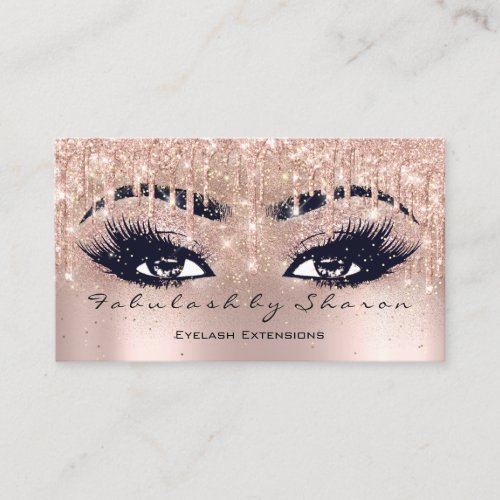 Makeup Eyebrow Lashes Glitter Drip Spark Estetican Business Card