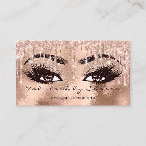 Makeup Eyebrow Lashes Glitter Drip Spark Glas Gold Business Card