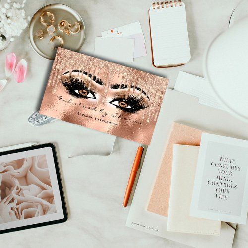 Makeup Eyebrow Lashes Glitter Drip Spark VIP ROse  Business Card
