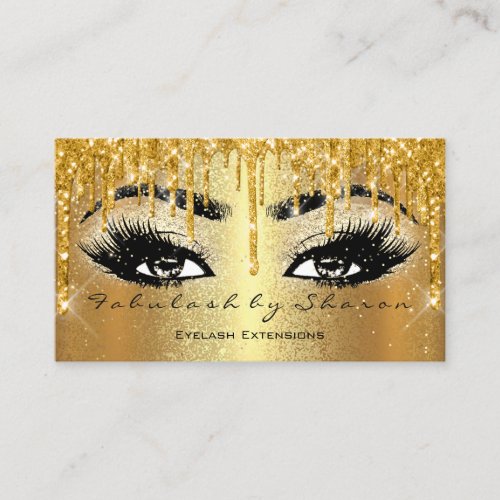 Makeup Eyebrow Lashes Glitter Drip Wax Gold Business Card