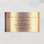 Makeup Eyebrow Lashes Glitter Drips Sepia Gold Business Card (Back)