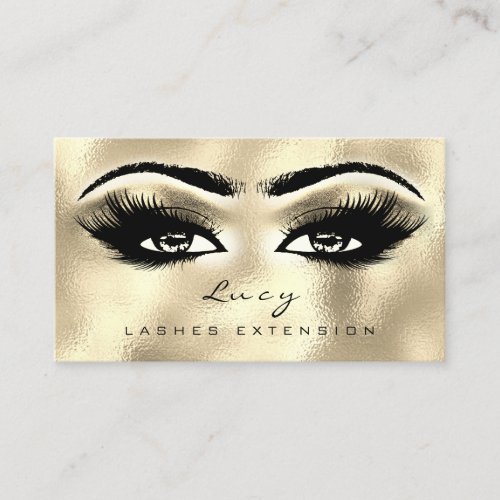 Makeup Eyebrow Name Lash Glitter Golden Eyes Business Card