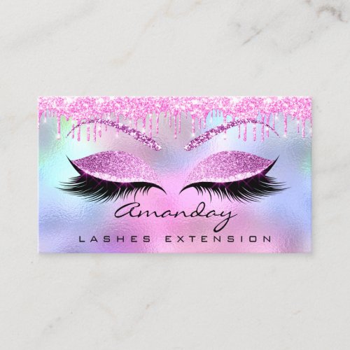 Makeup Eyebrow Name Lash Glitter Pink Fuchsia Business Card