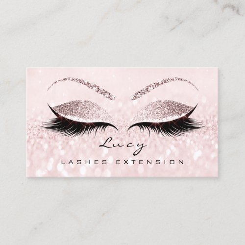 Makeup Eyebrow Name Lash Glitter Pink Princess Business Card