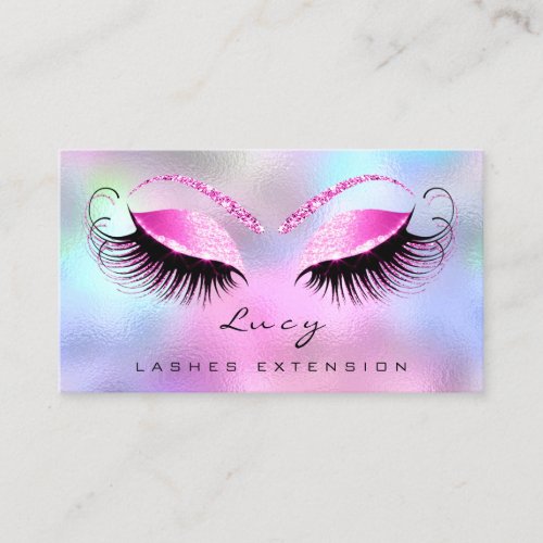 Makeup Eyebrow Name Lash Glitter Pink Purple1 Business Card