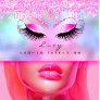 Makeup Eyebrow Name Lashes Glitter Pink Drips Business Card