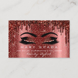 Makeup Eyebrows Lash Browns Burgundy Spark Nails Business Card