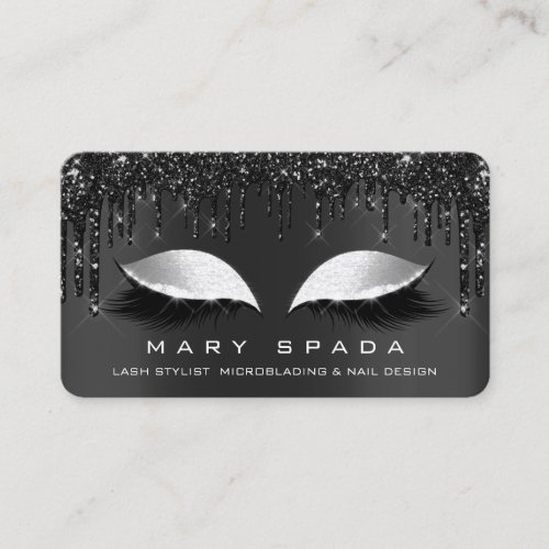 Makeup Eyebrows Lashes Browns Grey Black Social Business Card