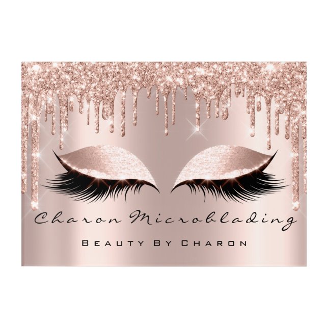 Makeup Eyebrows Lashes Browns Rose Spark Event Acrylic Print (Front)