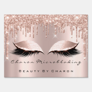 Makeup Eyebrows Lashes Browns Rose Spark Event Sign