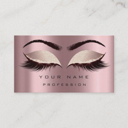 Makeup Eyebrows Lashes Extension Rose Spark Business Card