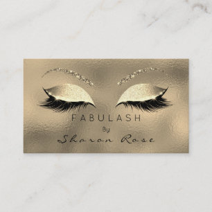 Makeup Eyebrows Lashes Glitter Diamond Gold Unique Business Card