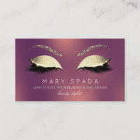 Makeup Eyebrows Lashes Glitter Frozen Gold Copper Business Card