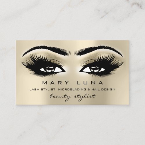 Makeup Eyebrows Lashes Glitter Metallic Eyes Business Card