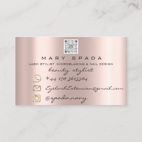 Makeup Eyebrows Lashes Pink Rose Drips Lips Qr  Business Card