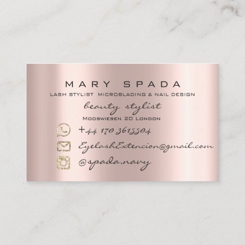 Makeup Eyebrows Lashes Pink Rose Drips Lips Social Business Card