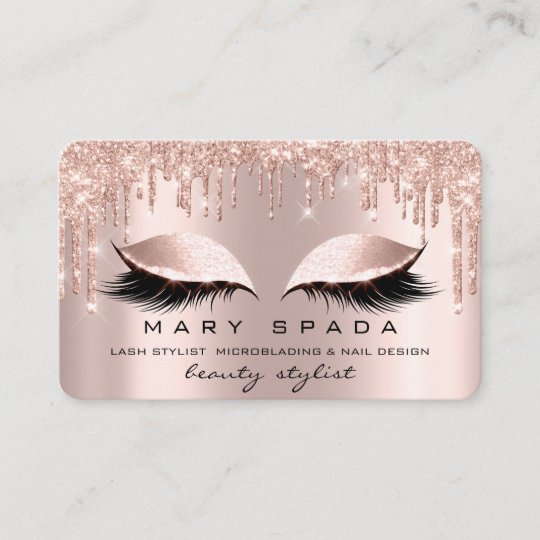 Makeup Eyebrows Lashes Pink Rose Spark Nails Business Card ...