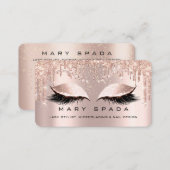 Makeup Eyebrows Lashes Pink Rose Spark Social Business Card (Front/Back)