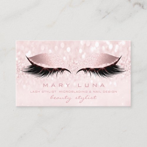 Makeup Eyebrows Lashes Rose Pastel  Pink Studio Business Card