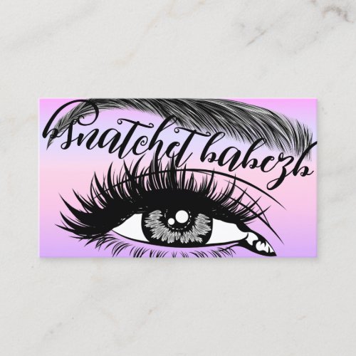 Makeup Eyelash Brows QRCode Logo Purple  Business Card