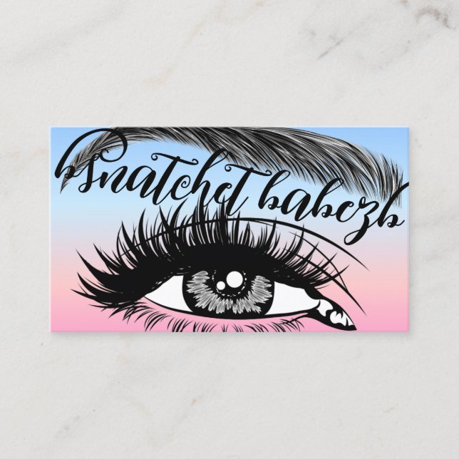 Makeup Eyelash Brows QRCode Logo Reimbow Business Card (Front)