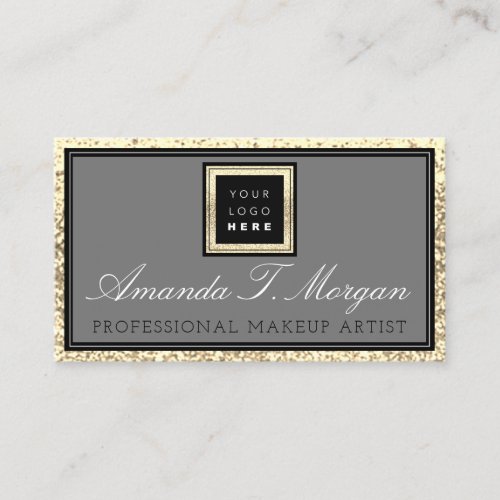 Makeup Eyelash Event Planner Logo Gold Elegant Business Card