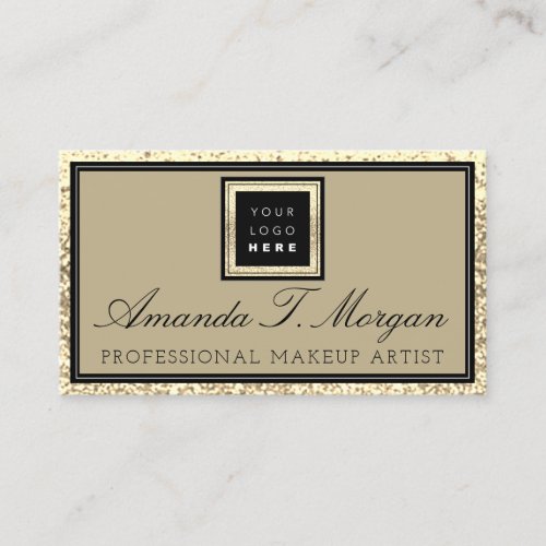 Makeup Eyelash Event Planner Logo Gold Royal Business Card