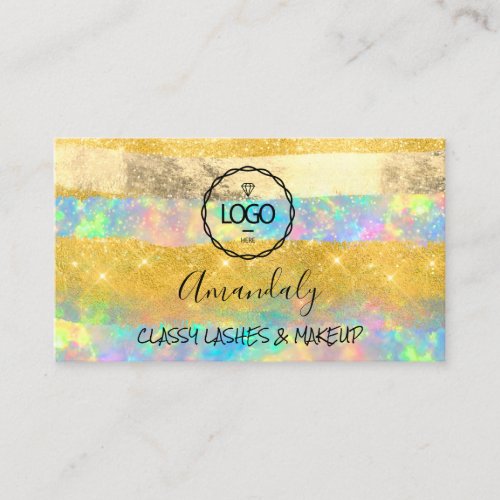 Makeup Eyelash Microblade Drip Nail Gold Glitter Business Card