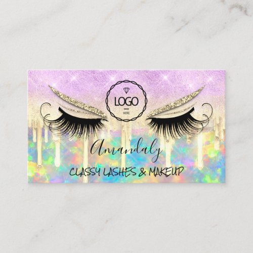 Makeup Eyelash Microblade Drips Logo Princess   Business Card