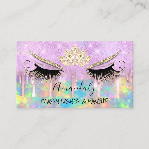 Makeup Eyelash Microblade Drips Lotus Purple Business Card