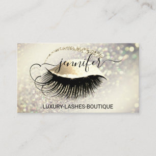 Makeup Eyelash QR Code Logo Glitter Vip Gold Business Card