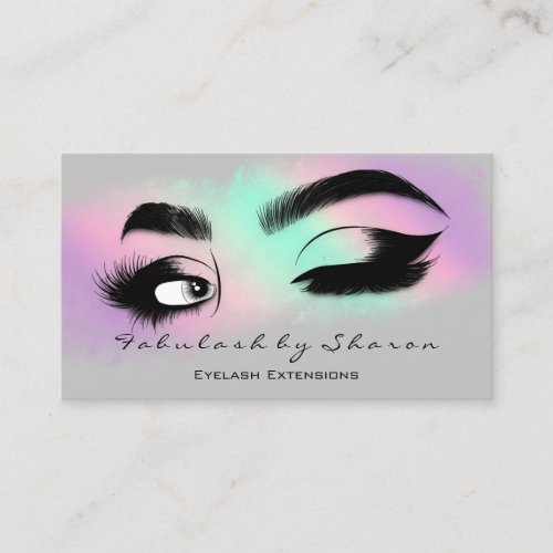Makeup Eyelash QR CODE Logo Microblading Brow Pink Business Card