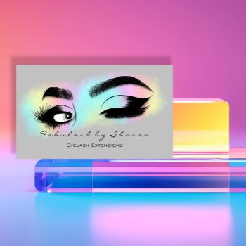 Makeup Eyelash Qr Code Logo Microblading Brows Business Card by luxury_luxury at Zazzle
