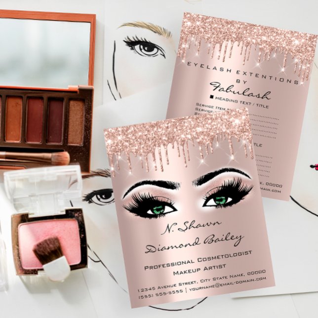 Makeup Eyelashes Beauty Salon Green Eyes Drips Flyer (Creator Uploaded)