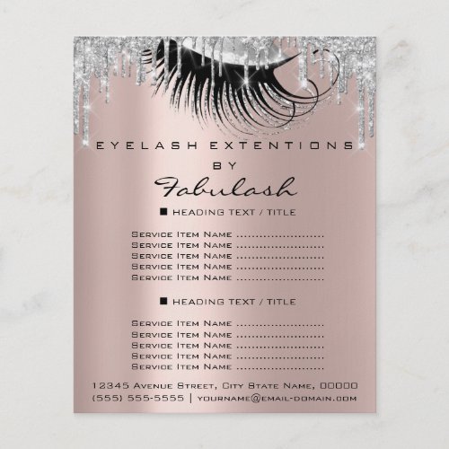 Makeup Eyelashes Beauty Salon Green Eyes Silver Flyer