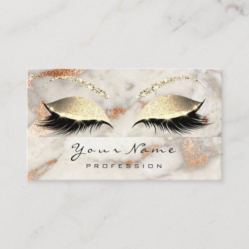 Makeup Eyes Lashes Copper Marble Appointment Card