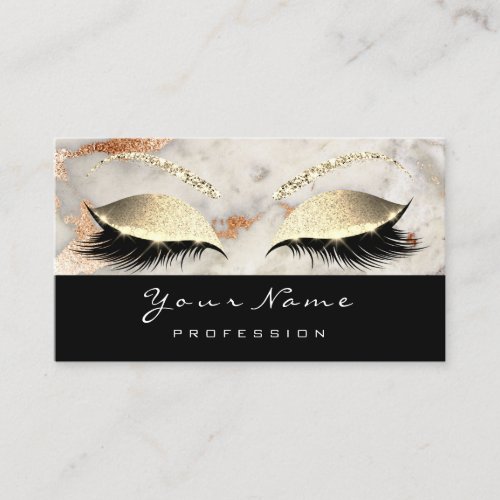 Makeup Eyes Lashes  Copper Marble Appointment Card