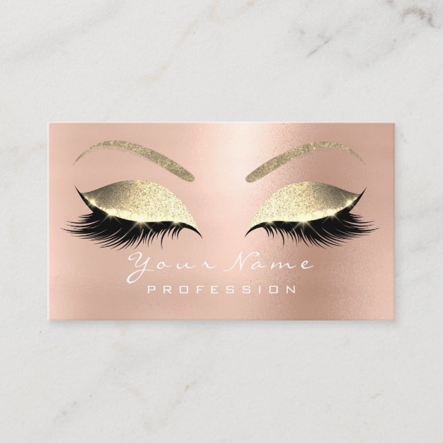 Makeup Eyes Lashes Glitter Rose Appointment Card (Front)