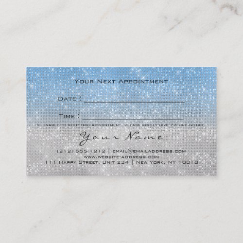 Makeup Eyes Lashes Glitter Silver Gray Blue  Appoi Appointment Card