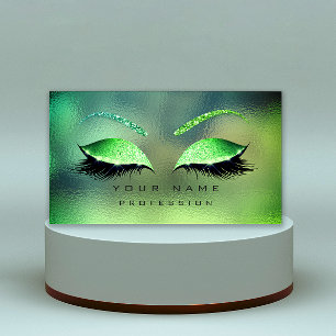 Makeup Eyes Lashes Glitter Tropical Glass Eyebrow Business Card